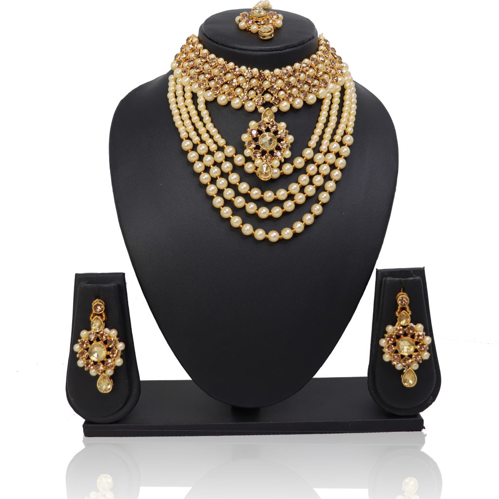 Pearls Rani Haar Style Gold Plated Kundan 